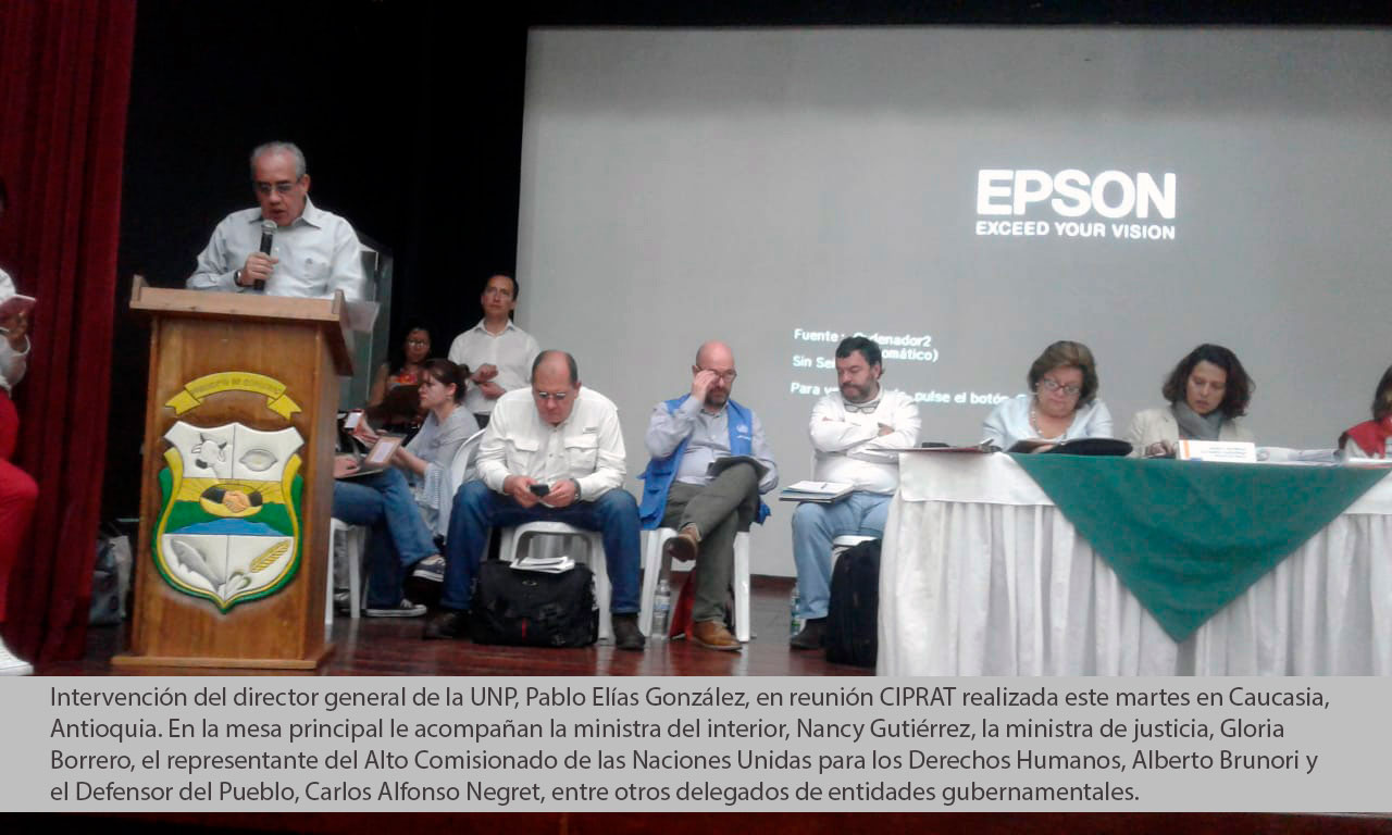 Intervención del director general de la UNP, Pablo Elías González, en reunión CIPRAT