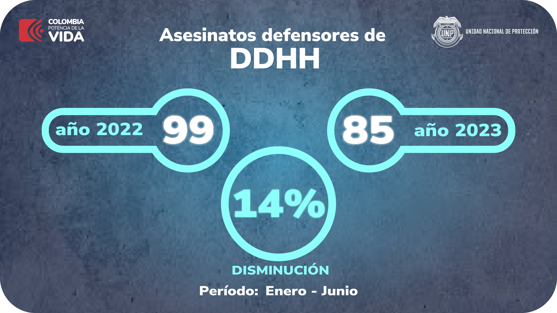 Cifras de asesinatos de DDHH ENERO JUNIO