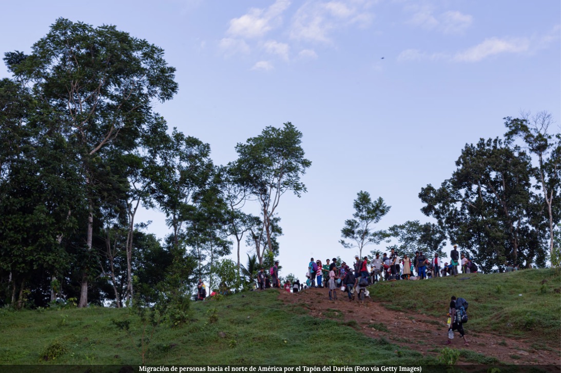 Migración de personas hacia el norte de América por el Tapón del Darién (Foto vía Getty Images)