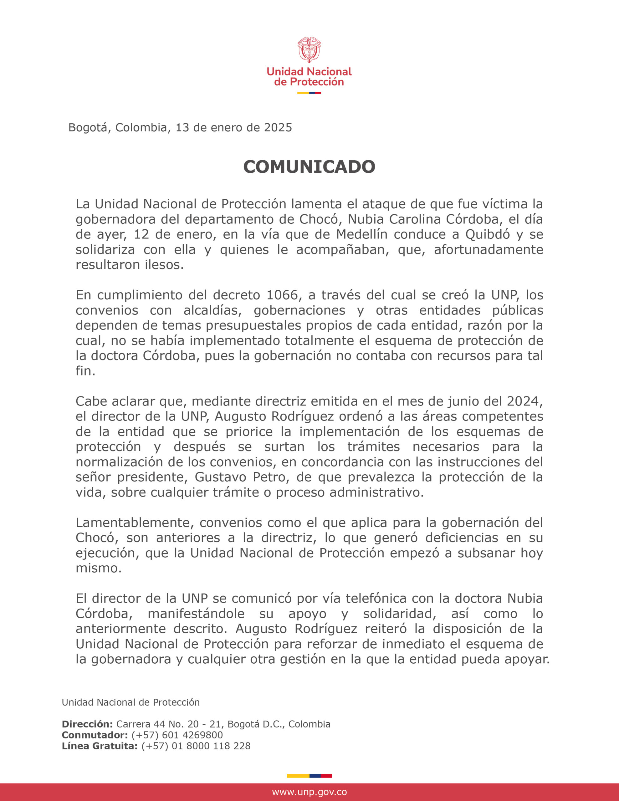 Comunicado_13Enero2025_Nubia Carolina Córdoba