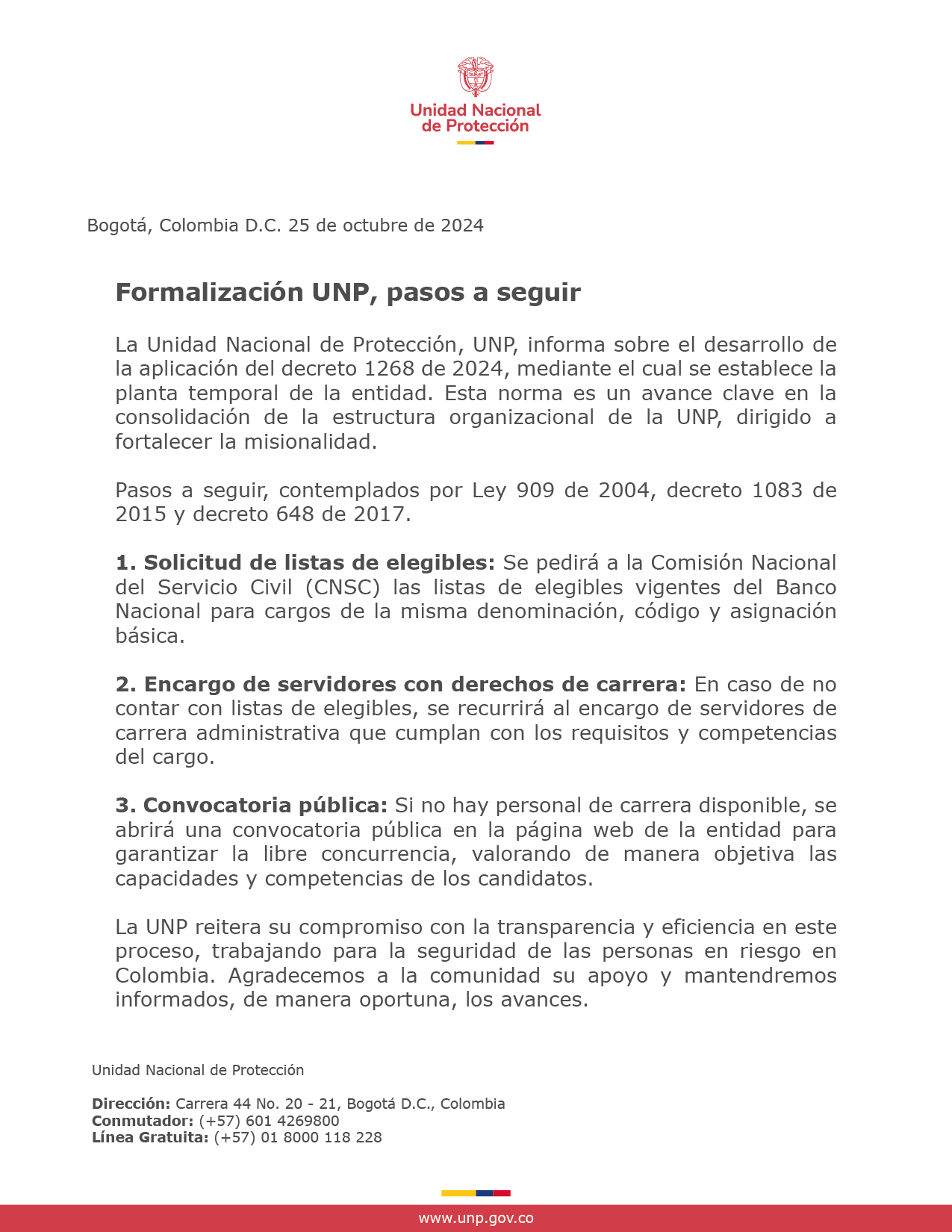 Formalización UNP, pasos a seguir